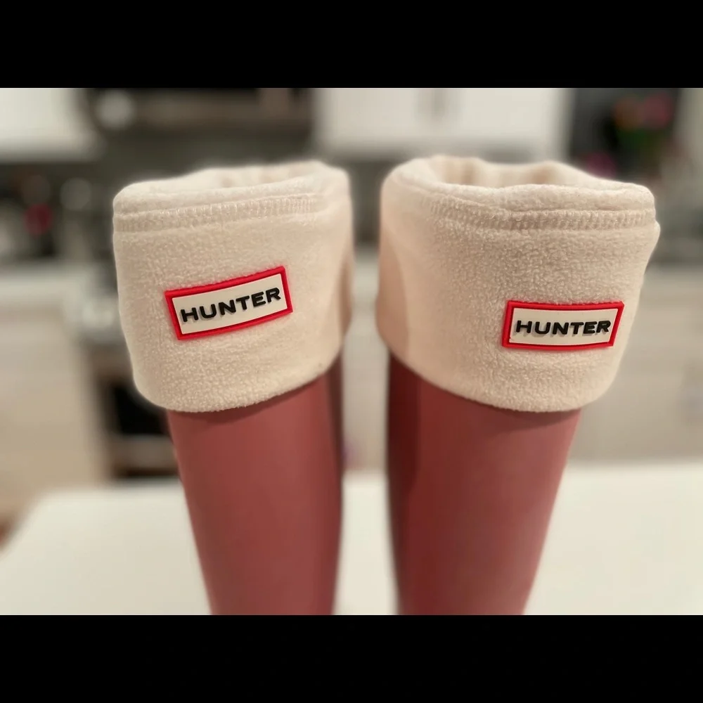 Pink Hunter Boots with Cream Socks - Picture 6 of 7